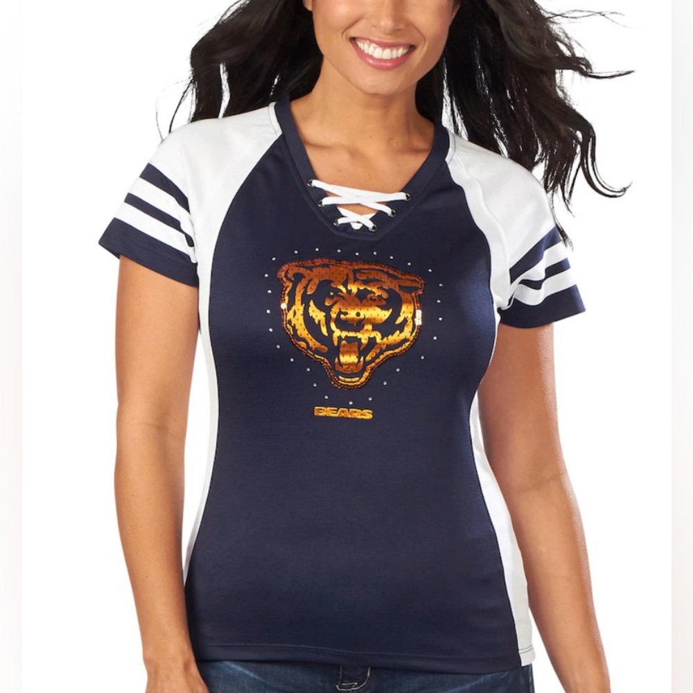 Majestic Athletics Chicago Bears NFL Draft Me VII T-Shirt Size Small Navy Blue